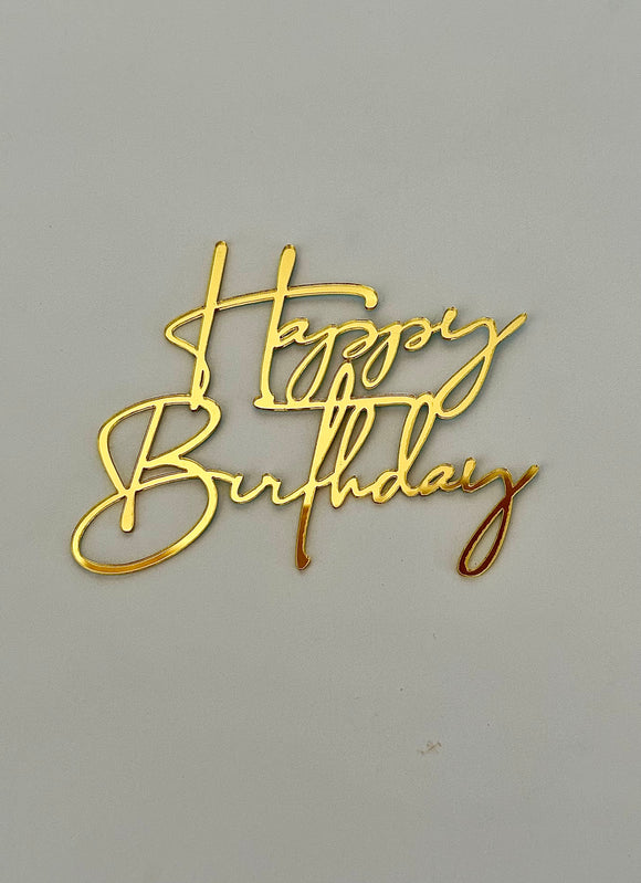Happy Birthday Side Cake Topper