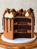 Decadent Chocolate cake with Fudgy Chocolate Brownie Filling
